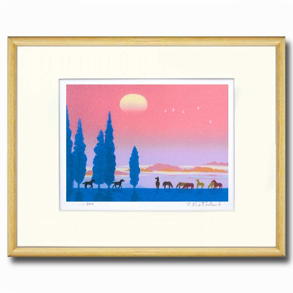 Amazon.co.jp: 吉岡浩太郎 夕暮れ 四ッ切 ナチュラル シルクスクリーン